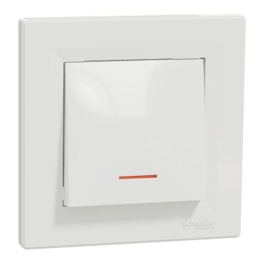 Девиаторен ключ със светлинен индикатор Schneider Asfora EPH1500121 - Бял