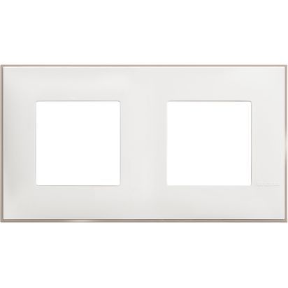 Двойна рамка Bticino Classia R4802M2WS - Бял сатен