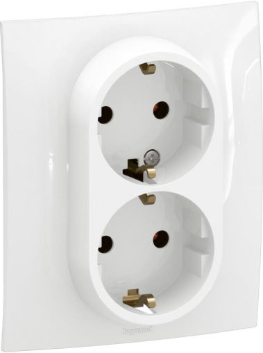Контакт Шуко двоен 16A Legrand Niloe New NP3131WH- Бял