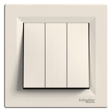 Троен еднополюсен ключ Schneider Asfora EPH2100123 - Крем