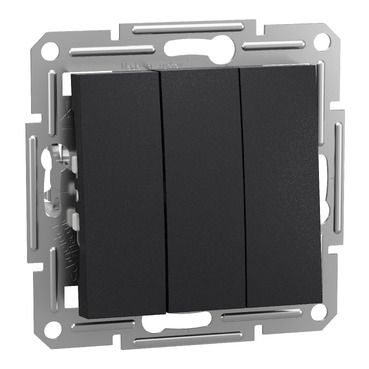 Троен еднополюсен ключ Schneider Asfora EPH2100171 - Антрацит