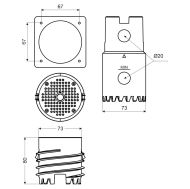Монтажна плочка за изградена топлоизолация с инструмент за отвор Kopos KEFZ80/VDZ - ф73/52 мм. Дълбочина