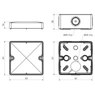 Разклонителна кутия KSK80 - 81/81/54 мм. дълбочина, IP66, с щуцери