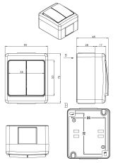Сериен ключ Pawbol D.3610W2 - 10A, IP44 - Сив