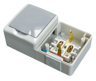 Двоен контакт Шуко Pawbol D.3613SSGG/1 - 16A, IP44 - Сив