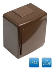 Единичен ключ Pawbol D.3210W - 10A, IP44 - Кафяв