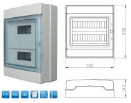 Влагозащитено апартаментно табло Pawbol C.14524 - 24 модула, IP65, N+PE клема, опушен капак