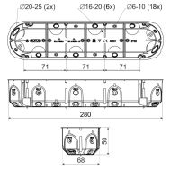 Четворна конзола Kopos KPL64-50/4LD - 50 мм. дълбочина, с меки мембрани