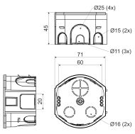 Разклонителна кутия Kopos KU68-45/V - ф73/45 мм. дълбочина, капак с централен винт