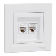 Розетка 2xRJ45 UTP cat.6 Schneider Asfora EPH4800121 - Бял
