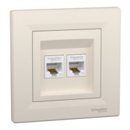Розетка 2xRJ45 UTP cat.6 Schneider Asfora EPH4800123 - Крем