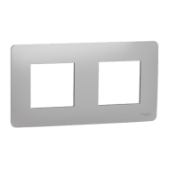 Двойна рамка Schneider Unica Studio NU200430 - Алуминий