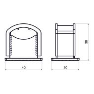 Антигронова скоба Kopos 6526 - За кабели от ф13-26мм., PS, 150 бр., бяла