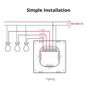 Троен Wi-fi ключ SONOFF M5-3C-80 - 10A, тъмно сив
