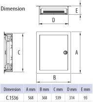 Апартаментно табло с метална врата Pawbol C.1536 - 36+6 модула, N+PE клема, бяло