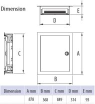 Апартаментно табло с метална врата Pawbol C.1560 - 60+10 модула, N+PE клема, бяло