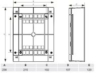 Апартаментно табло Noark PNS8T - 8 модула, N+PE клема, опушен капак