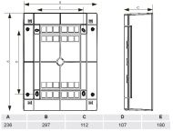 Апартаментно табло Noark PNS12T - 12 модула, N+PE клема, опушен капак