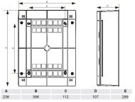 Апартаментно табло Noark PNS18T - 18 модула, N+PE клема, опушен капак