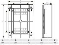 Апартаментно табло Noark PNS24T - 24 модула, N+PE клема, опушен капак