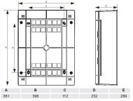 Апартаментно табло Noark PNS2x18T - 36 модула, N+PE клема, опушен капак