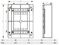 Апартаментно табло Noark PNS36T - 36 модула, N+PE клема, опушен капак