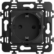 Контакт Шуко с детска защита и USB-C Bticino Classia RG4141USB - Черен
