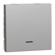 Двуполюсен/бойлерен ключ 32А 2 модула Schneider Unica NU323230S - Алуминий