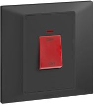 Бойлерен ключ 45А двуполюсен с индикация Legrand Belanko S 617776 - Антрацит