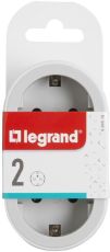Адаптер за контакт 2хШуко Legrand 694516 - Бяло/светлосиво