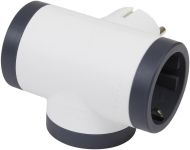 Адаптер за контакт 3хШуко Т-образен Legrand 694520 - Бяло/Тъмносиво