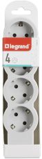 Разклонител 4xШуко без кабел Legrand 694575 - Бяло/светлосиво