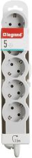 Разклонител 5xШуко 1.5м. кабел 3х1.5mm2 Legrand 694555 - Бяло/светлосиво