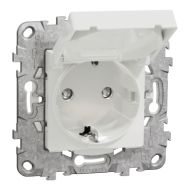 Контакт Шуко 16A  с капак IP44 и с детска защита Schneider Unica NU508218 - Бял