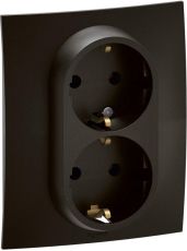 Контакт Шуко двоен с детска защита 16A Legrand Niloe New NP3130BK - Черен