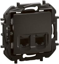 Розетка 2xRJ45 UTP cat.6 Legrand Niloe New NP4334BK - Черен