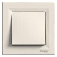 Троен еднополюсен ключ Schneider Asfora EPH2100123 - Крем