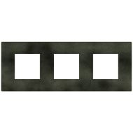 Тройна рамка Bticino Light Now YA4802M3DG - Зелен мелаж