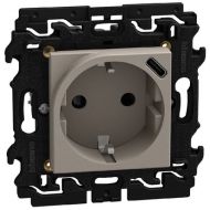 Контакт Шуко с детска защита и USB-C Bticino Light Now YG4141USB - Камък мат